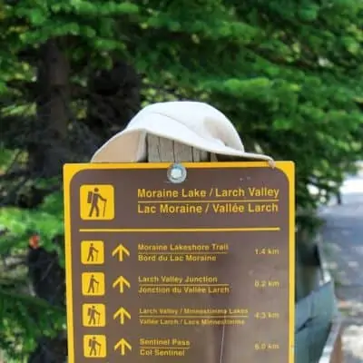 Trails from Moraine Lake