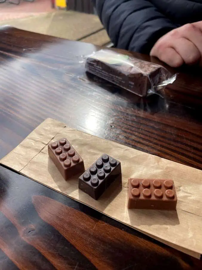Legoland Billund coffee shop con mattoncini lego di cioccolata