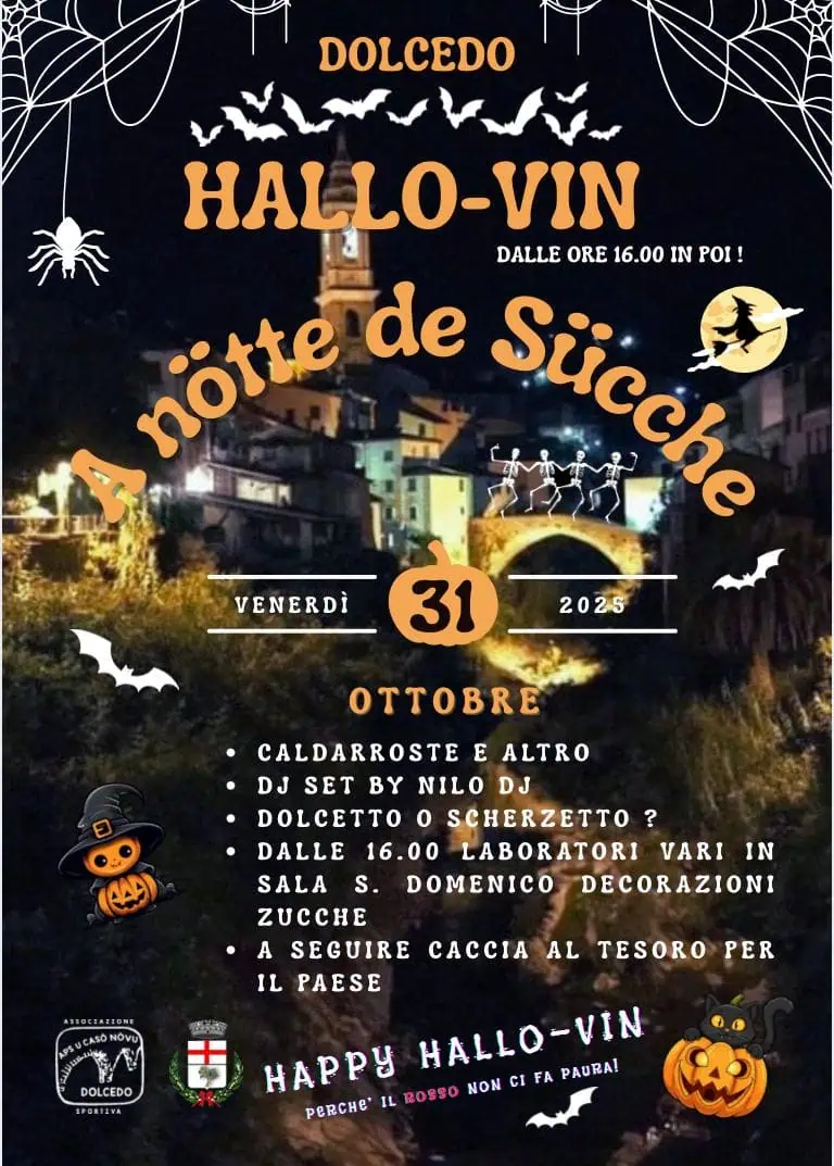 Halloween 2025 per bambini a imperia dolcedo